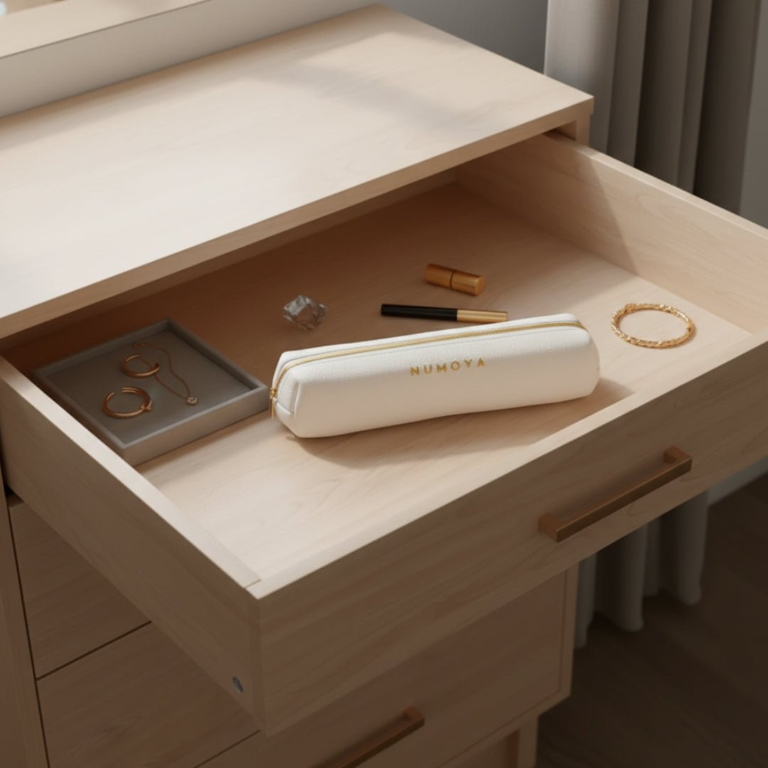 White Leather Pouch for GoBrush - NUMOYA