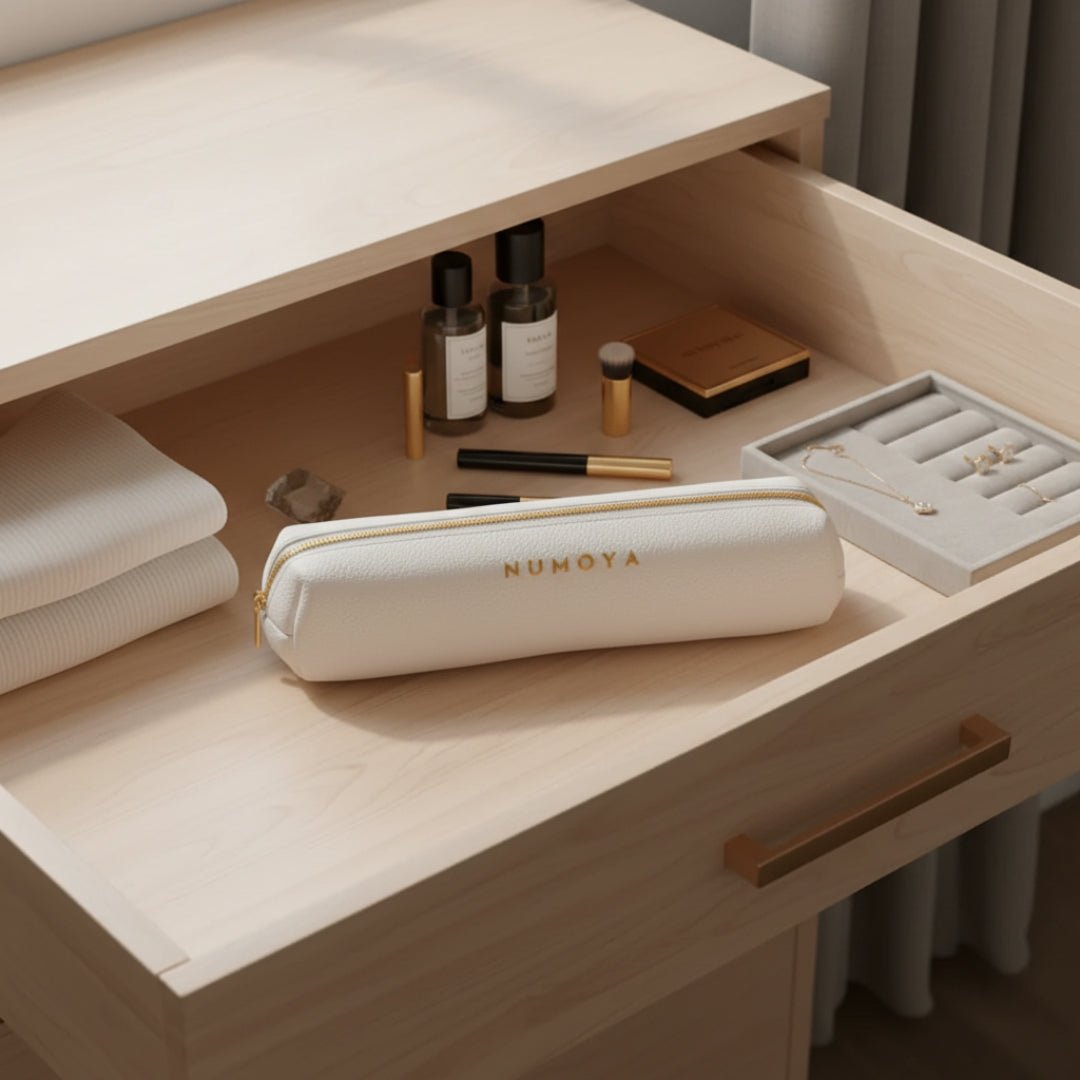 White Leather Pouch for GoBrush - NUMOYA