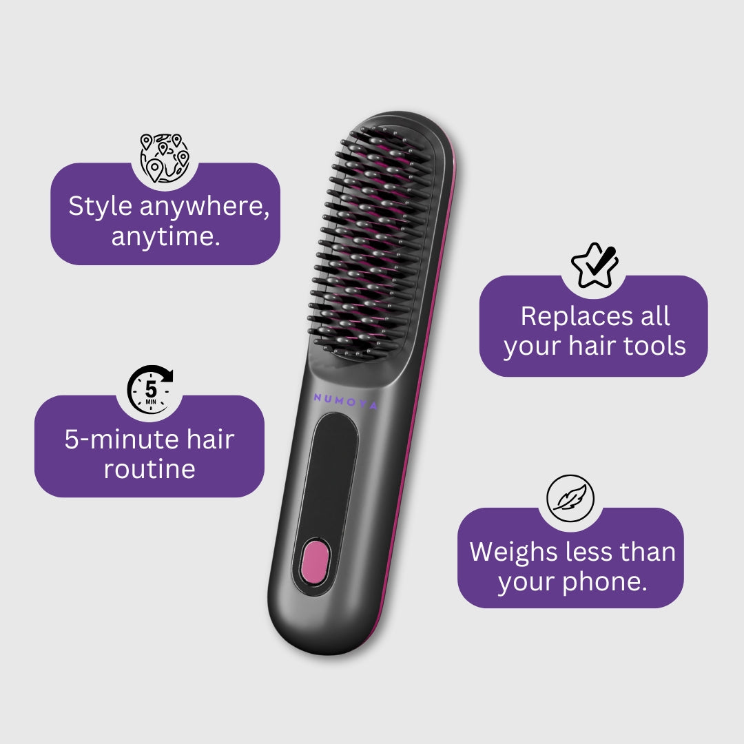 [NEW] Numoya Portable Straightener Brush - GoBrush PRO