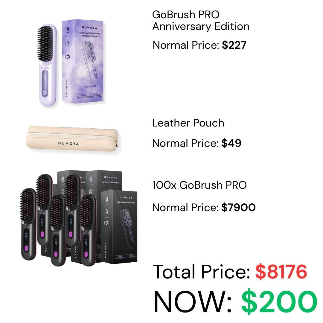 GoBrush Pro Anniversary Edition + Pouch + 100x GoBrush Pro - NUMOYA