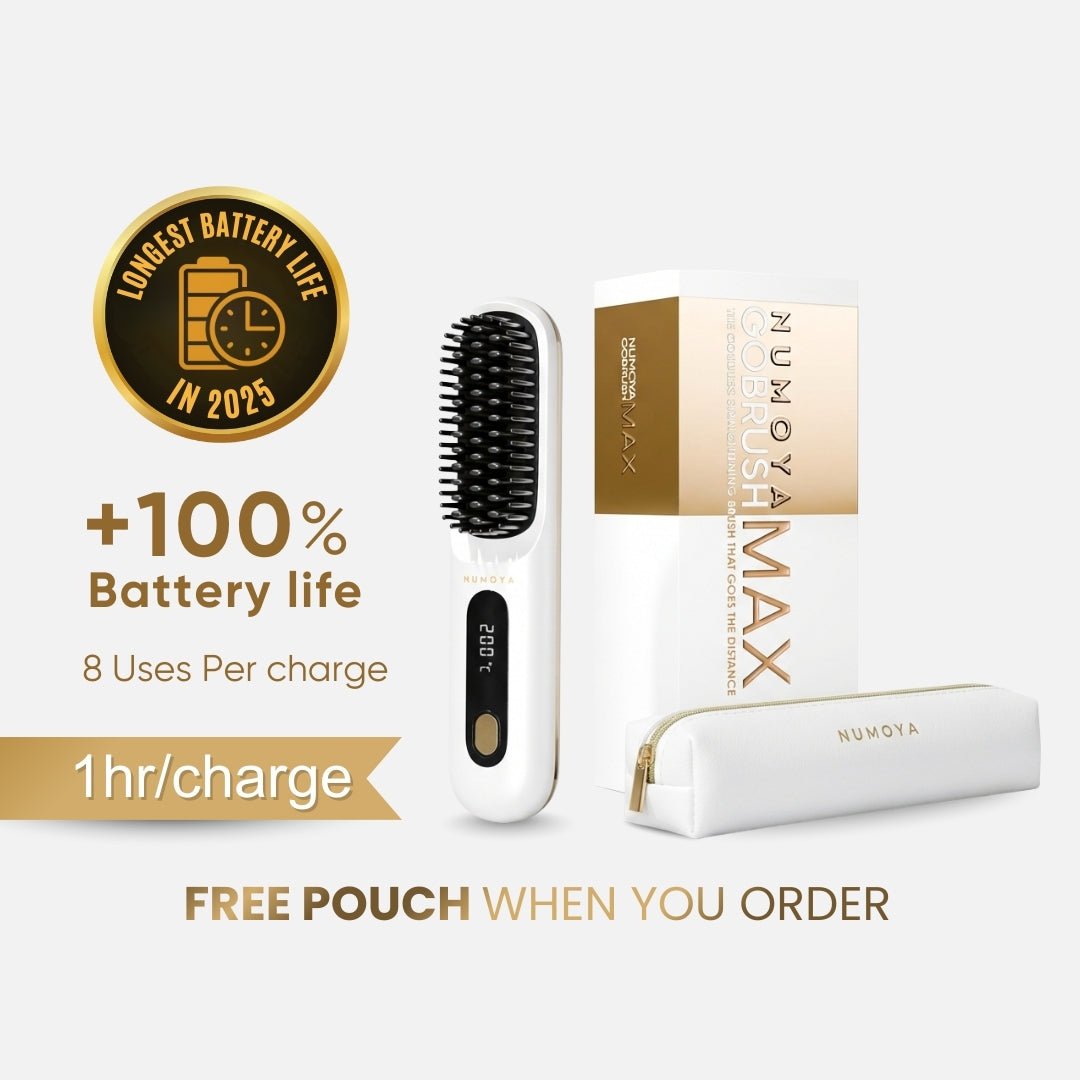 [NEW] Numoya Portable Straightener Brush - GoBrush MAX + FREE Leather Pouch