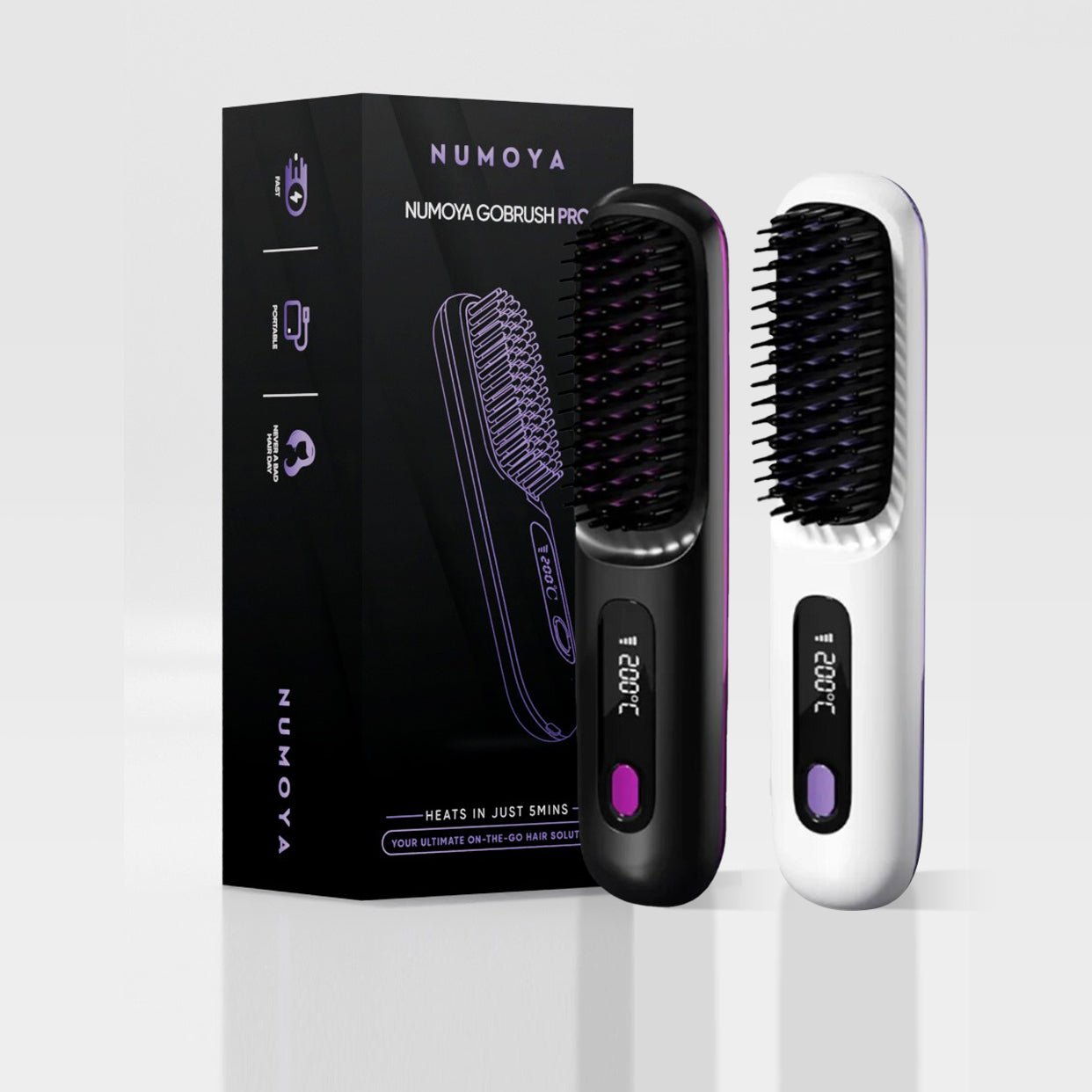 [NEW] Numoya Portable Straightener Brush - GoBrush PRO (BOGO)