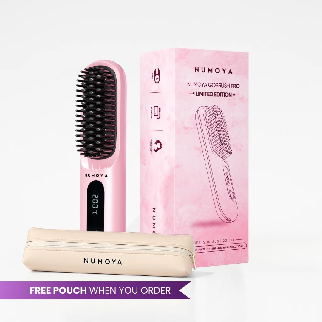 [NEW] Numoya Portable Straightener Brush - GoBrush PRO + Free Leather Pouch - NUMOYA