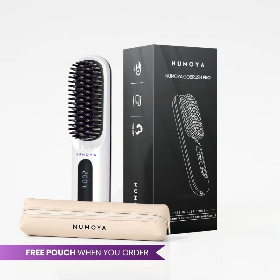 [NEW] Numoya Portable Straightener Brush - GoBrush PRO + Free Leather Pouch - NUMOYA
