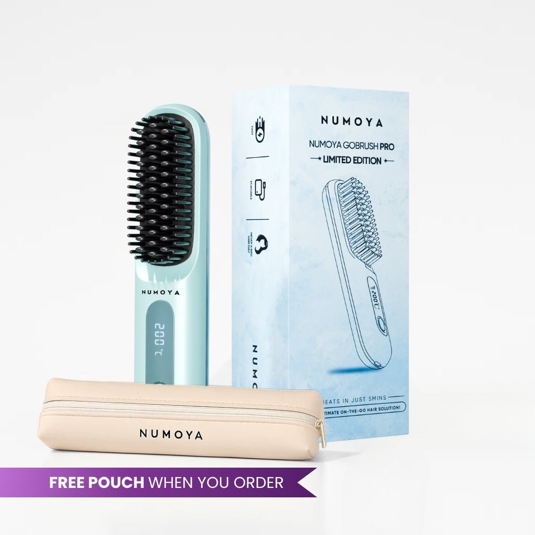 [NEW] Numoya Portable Straightener Brush - GoBrush PRO + Free Leather Pouch - NUMOYA