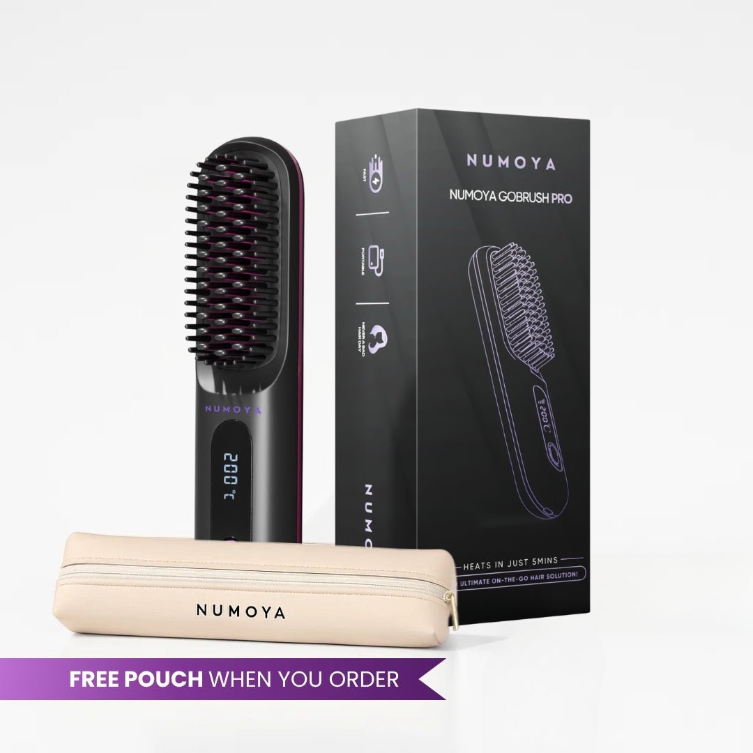 [NEW] Numoya Portable Straightener Brush - GoBrush PRO + Free Leather Pouch - NUMOYA